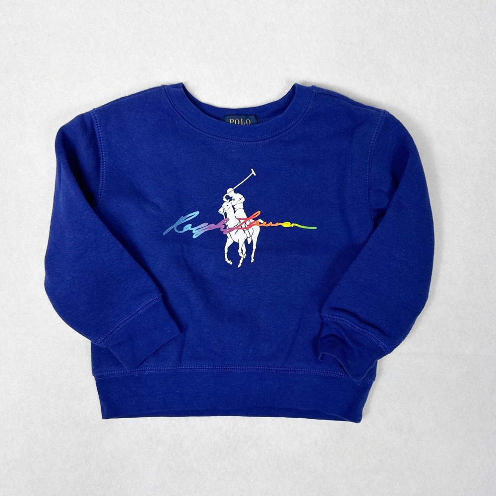 Polo Ralph Lauren Toddler‎ Sweatshirt 2T Blue Logo Graphic Pullover